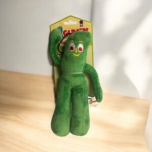 Multipet 9" Hanging‎ Gumby Plush Filled Dog Pet Toy Green Squeaks Squeaky